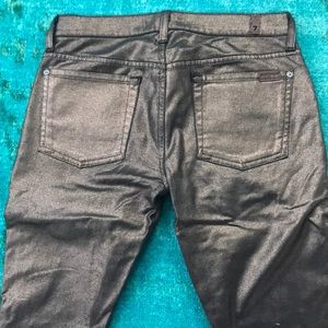 7 for all mankind stretch metallic jeans